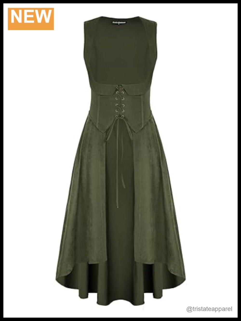 Sleeveless Renaissance Underbust Dress High Low Lace-Up Costume